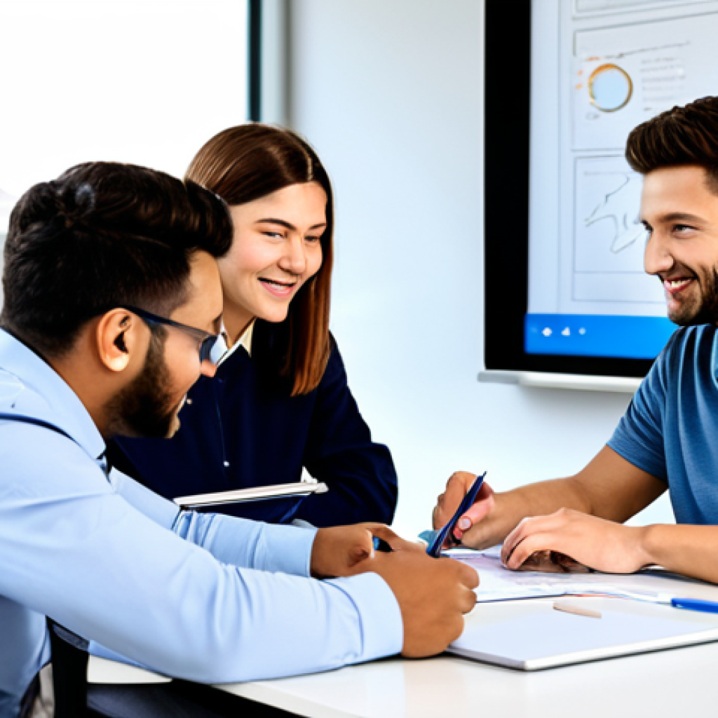 **

"A diverse team collaborating in a bright, modern open-plan office. One person is sketching ideas on a whiteboard, another is reviewing data on a laptop, a third is engaged in a lively discussion with hand gestures, all fully clothed in professional attire. Emphasis on teamwork and varied approaches, natural pose, correct proportions, well-formed hands, proper finger count, safe for work, appropriate content, family-friendly, high quality, professional office environment."

**