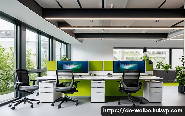 사무실 웰니스 법적 기준과 절차 - A modern German office interior showcasing a health-promoting workspace designed according to the Ge...
